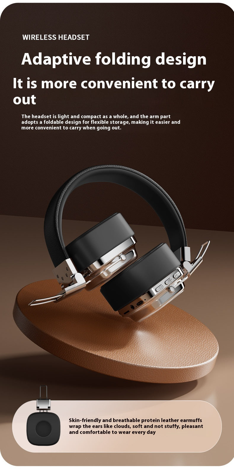 Retro Wireless Bluetooth-compatible 5.3 Head-mounted Dynamic Bass Boost Headset