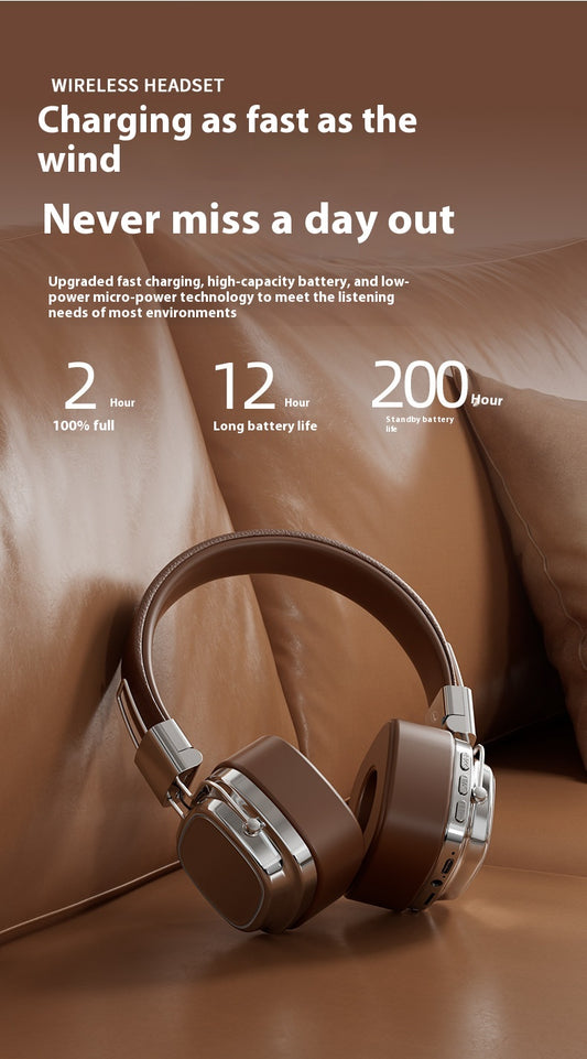Retro Wireless Bluetooth-compatible 5.3 Head-mounted Dynamic Bass Boost Headset