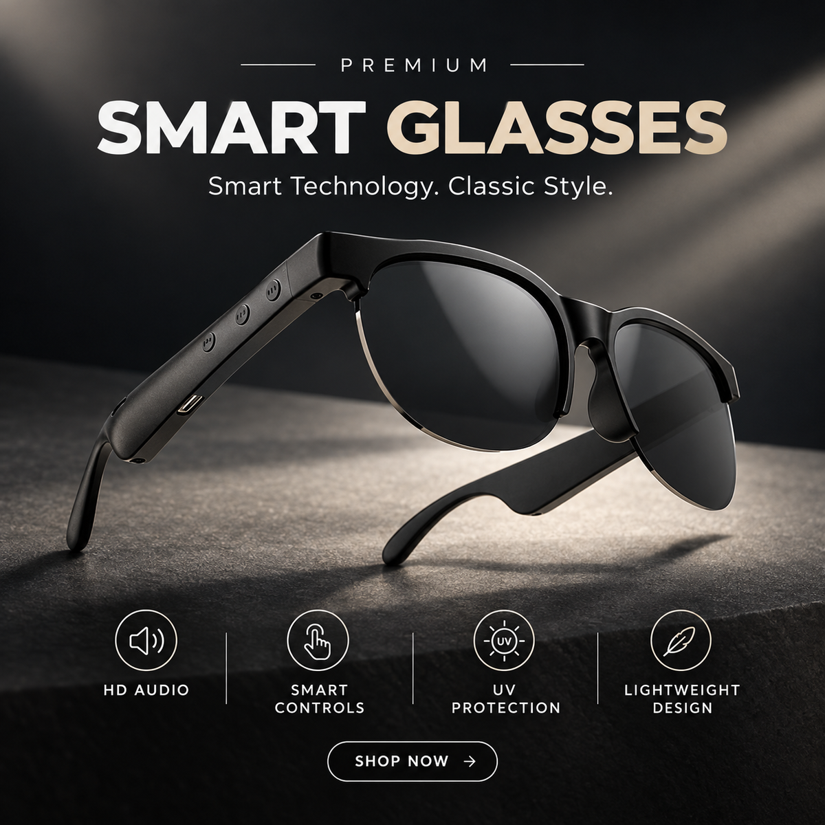 GS8 - Wireless Bluetooth Smart Glasses